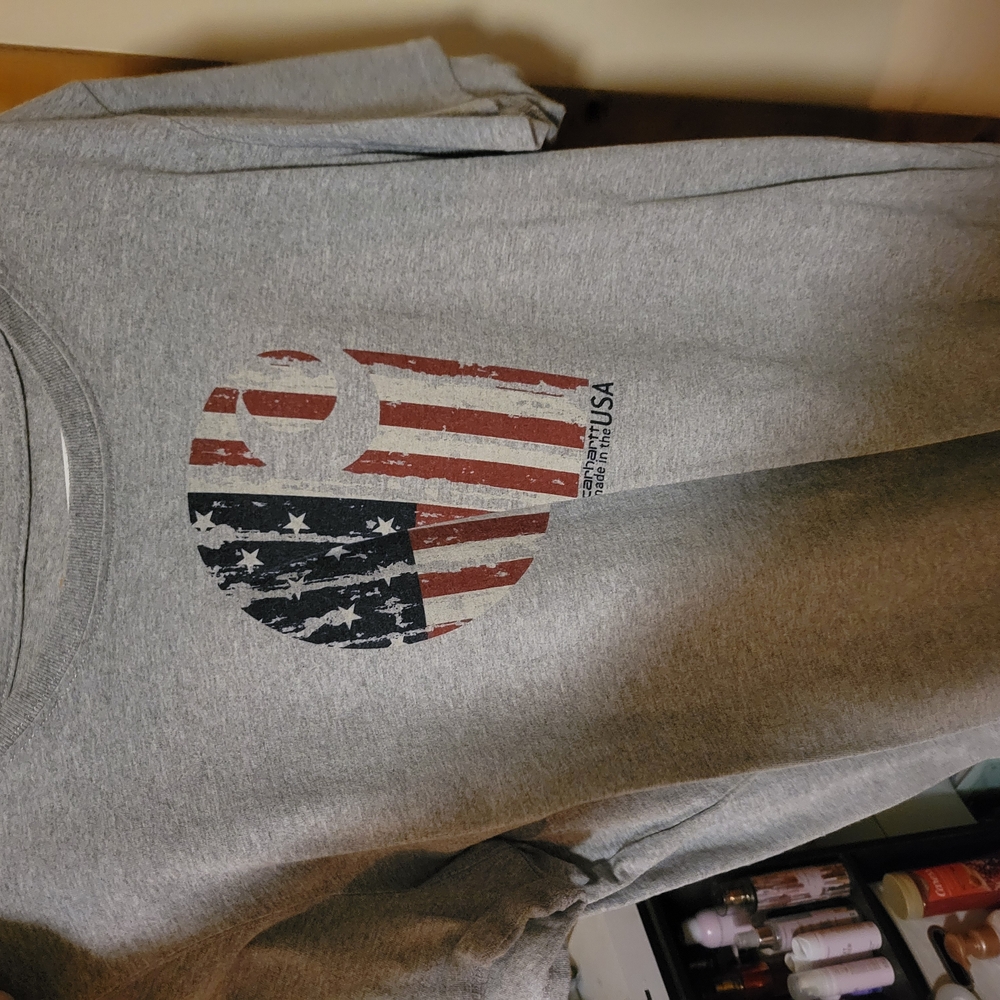 Gray USA Flag Graphic T-Shirt